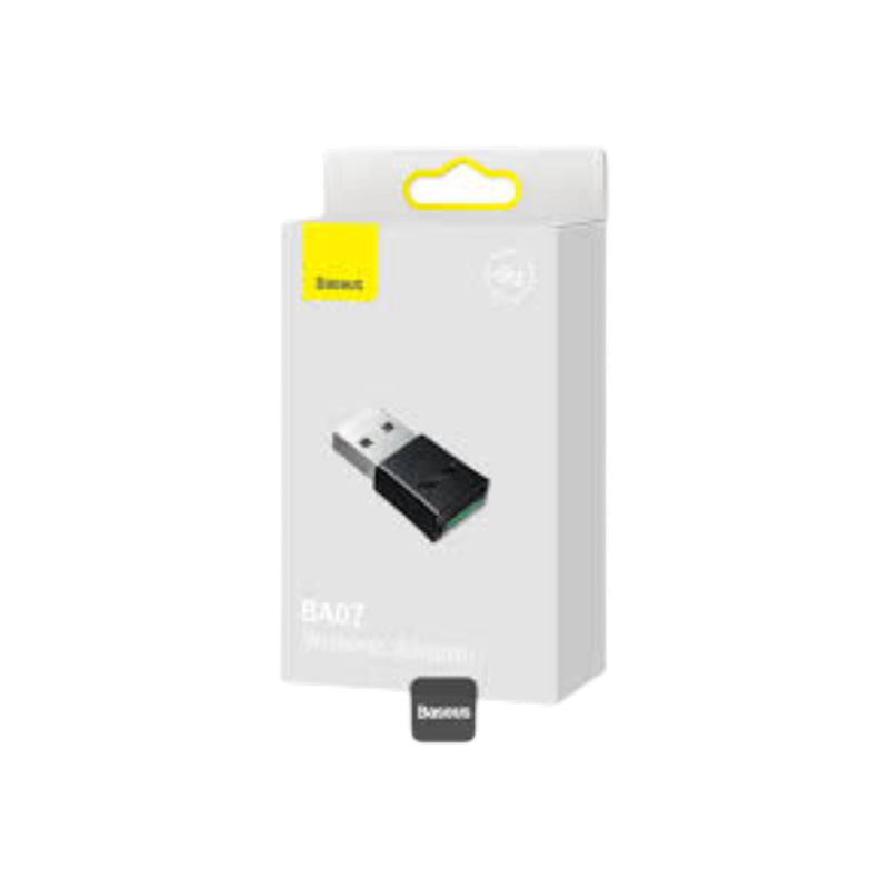 Picture of Baseus BA07 Mini Bluetooth Adapter for PC, USB 5.3 Wireless Bluetooth Dongle Receiver - Black