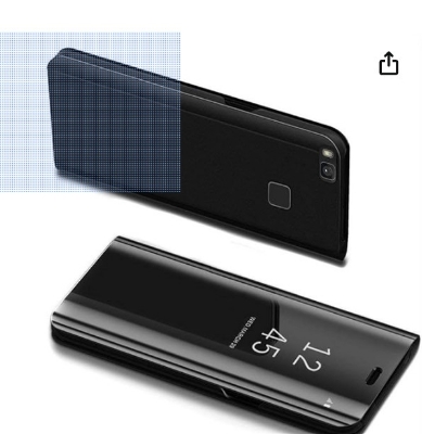 Picture of Huawei P10 Lite Flip Stand Clear View Standing flip Case with Smart Mirror Phone Case with Optimized Viewing Angle for Huawei P10 Lite