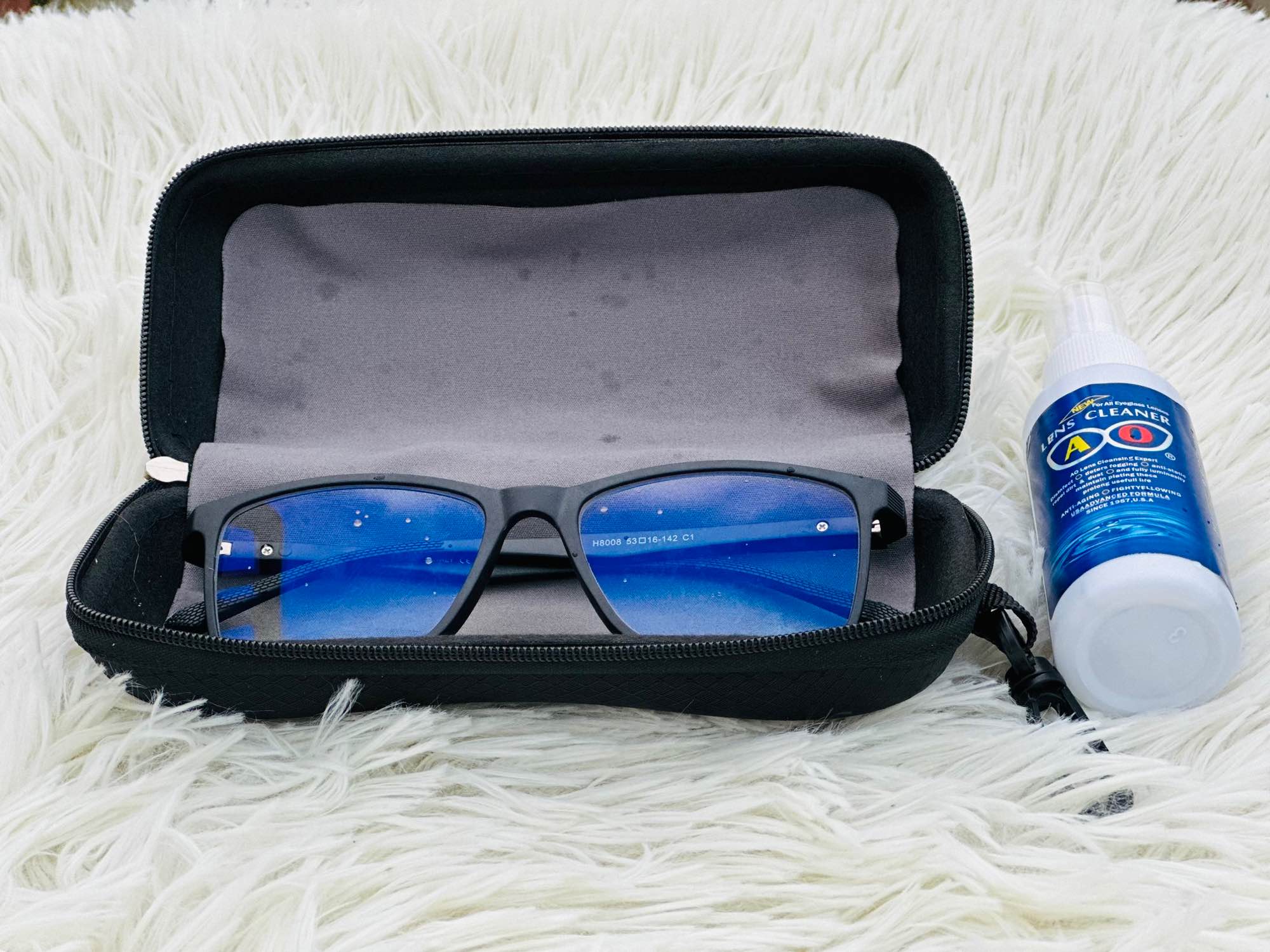 Picture of Tr90 eyewear frame with anti reflective blue cut glass unisex frame