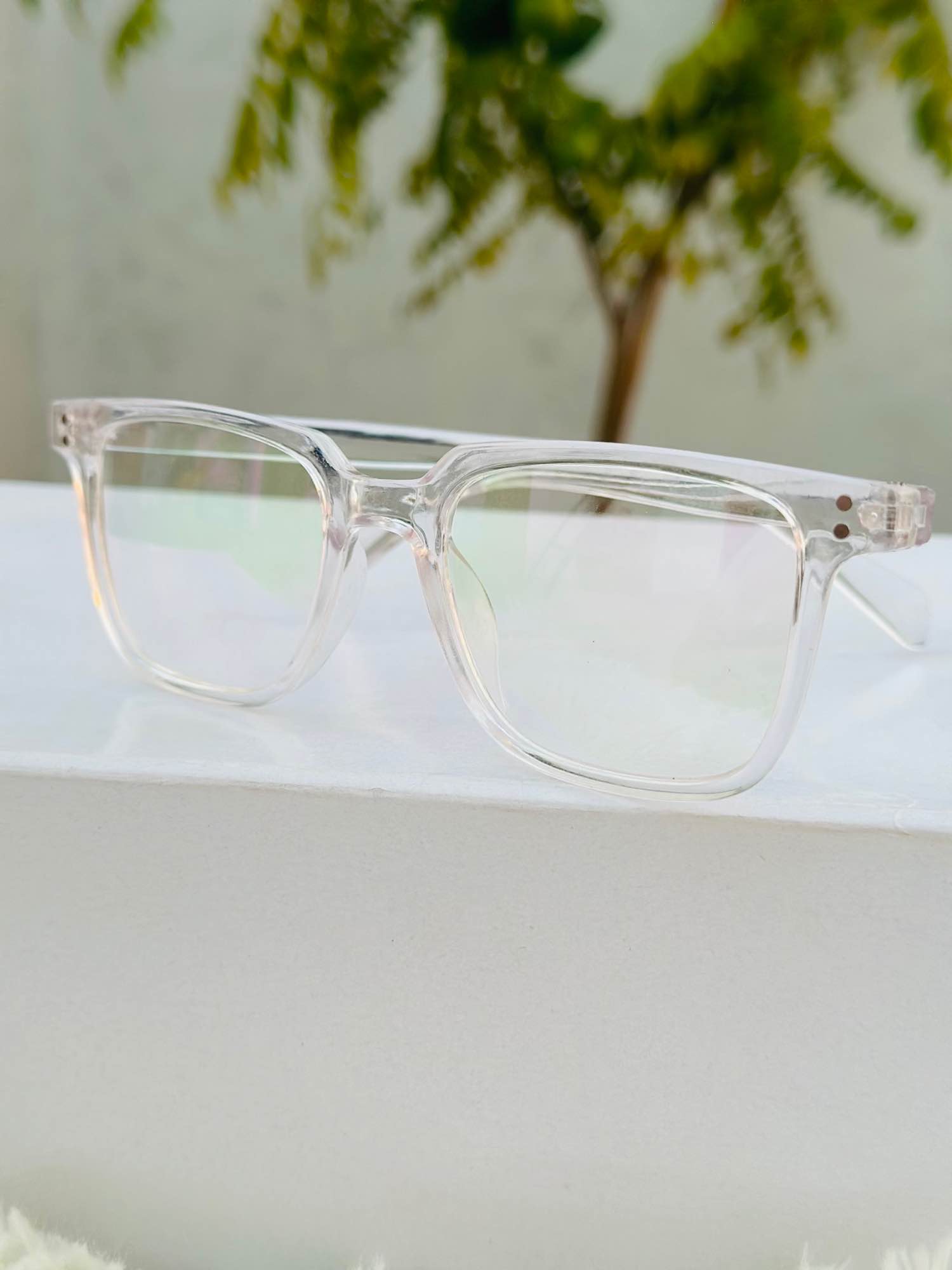 Picture of Full white eyewear frame unisex with anti reflective glass