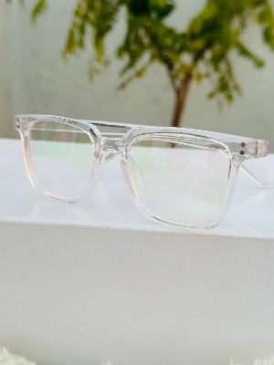 Picture of Full white eyewear frame unisex with anti reflective glass