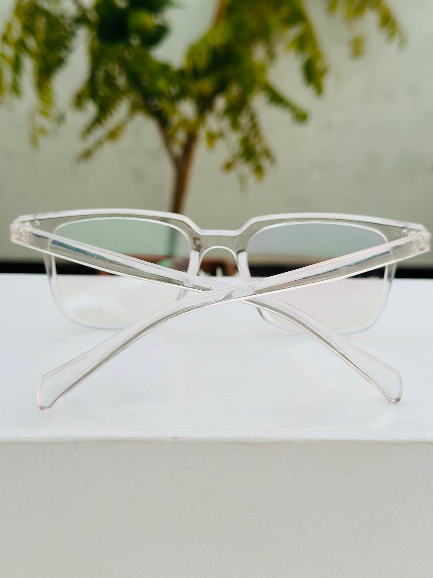 Picture of Full white eyewear frame unisex with anti reflective glass