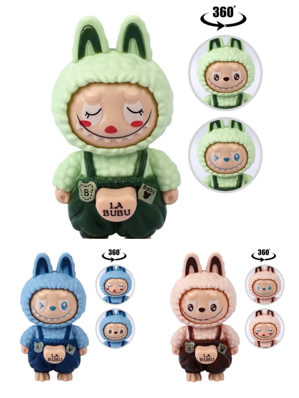Picture of Labubu The Monsters Rotating Face Figures | Premium Quality Exclusive Design Collectibles | Mystery Surprise Gifts for Friends & Family | China Made - 3 Pcs Set