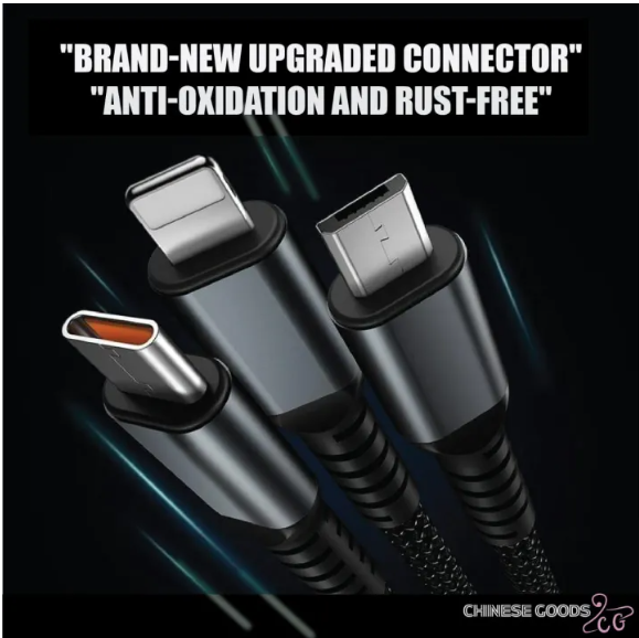 Picture of 100W 3-in-1 Fast Charging Cable with Smart Display – Pure Copper Core