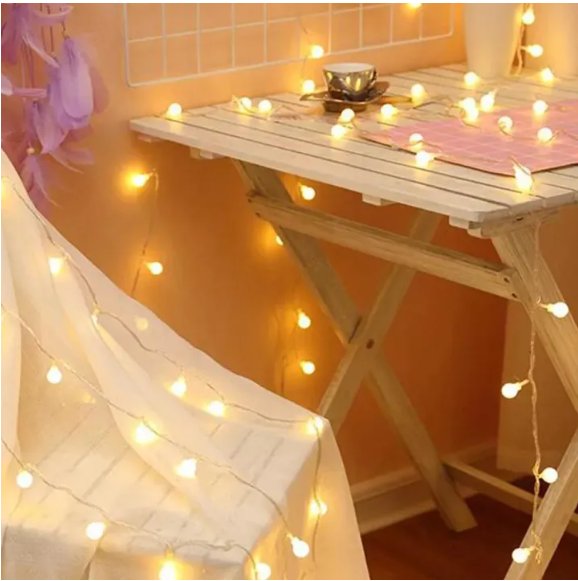 Picture of 28-Piece Warm White Snowball Fairy String Lights – Indoor/Outdoor Decorative LED Light for Room, Party & Events