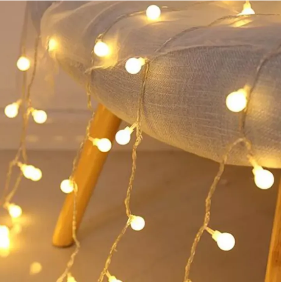 Picture of 28-Piece Warm White Snowball Fairy String Lights – Indoor/Outdoor Decorative LED Light for Room, Party & Events