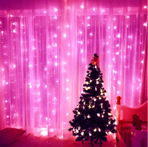 Picture of Led Waterproof 8‑Mode Copper String Fairy Light (10 m, 100 LED, Pink
