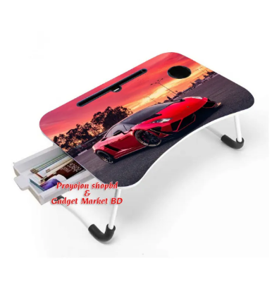 Picture of Multi-Function Folding Waterproof Printing Laptop Desk with drawar