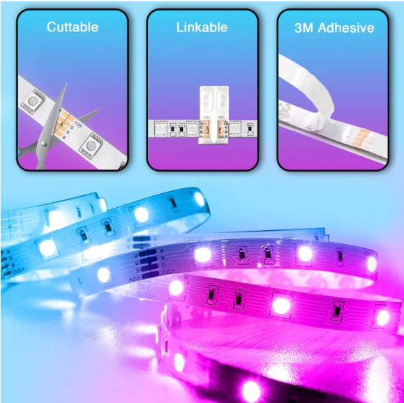Picture of Waterproof RGB Remote Control Color Changing LED Strip Light – Fita Light for Decoration