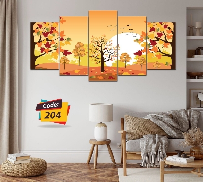 Picture of 5Pcs In 1 Set Wall Canvas Art Ready to Hang for Living Room or Bedroom Home Decoration On Wall Canvas Painting Wall