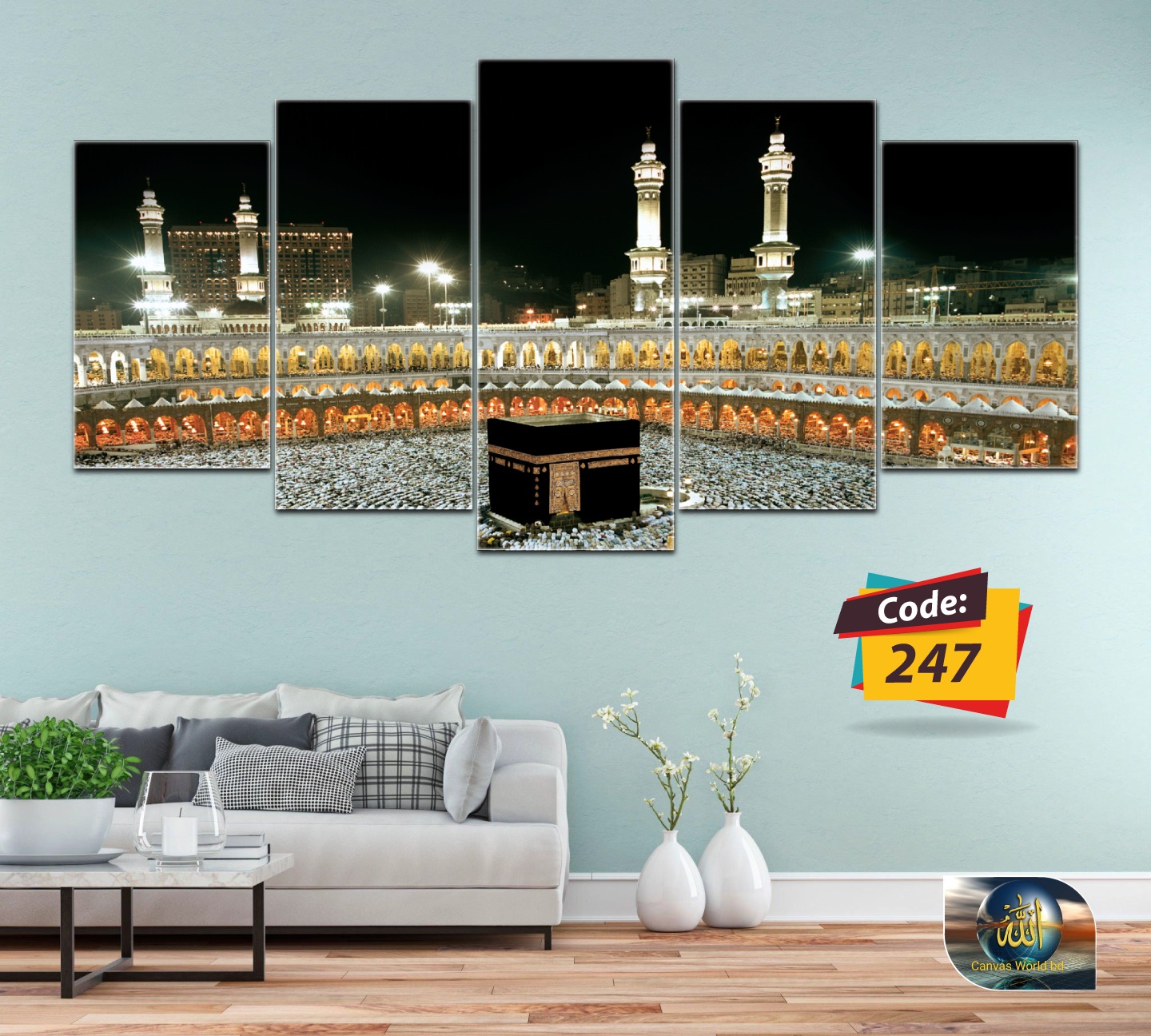 Picture of 5Pcs In 1 Set Wall Canvas Art Ready to Hang for Living Room or Bedroom Home Decoration On Wall Canvas Painting Wall