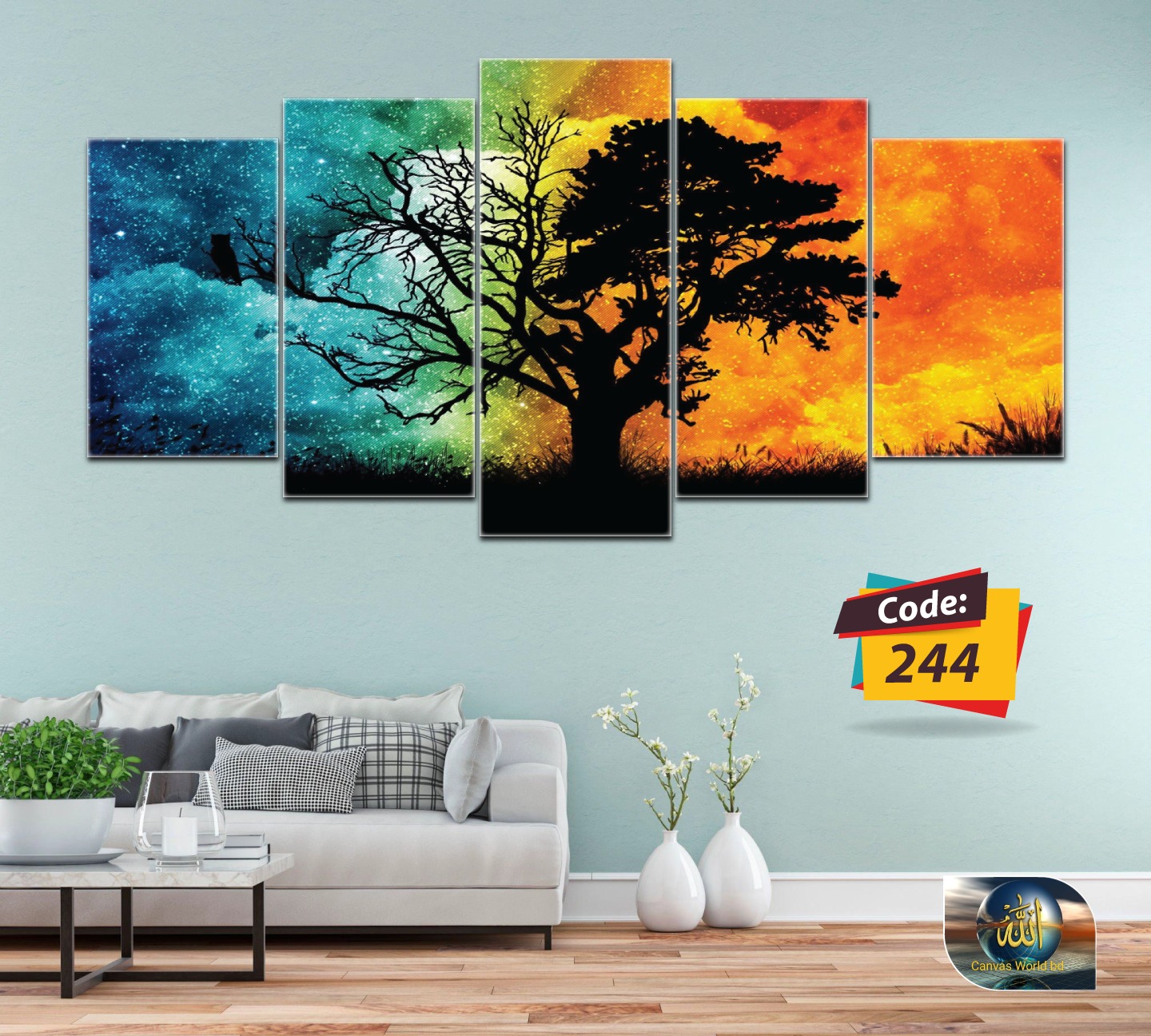 Picture of 5Pcs In 1 Set Wall Canvas Art code# 244