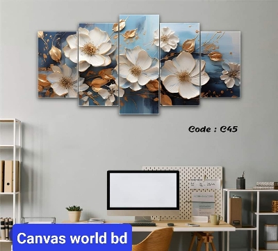 Picture of 5Pcs In 1 Set Palm Tree Sunset Wall Canvas Art Ready to Hang for Living Room or Bedroom Home Decoration On Wall Canvas Painting