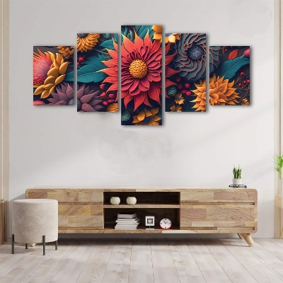 Picture of 5Pcs In 1 Set Wall Canvas Art printing