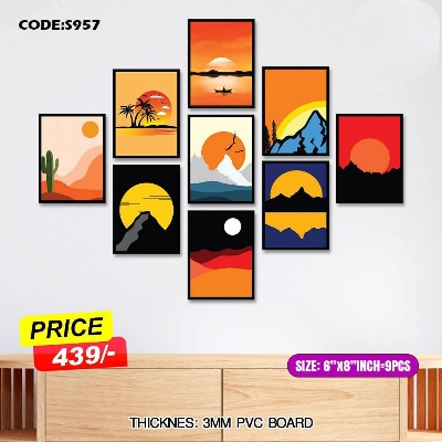 Picture of 9 pcs Most Unique Combo Wallboard set for Home Decoration. Wall Decoration for Home