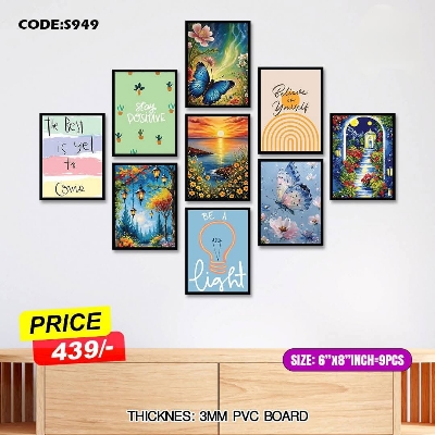 Picture of 9 pcs Most Unique Combo Wallboard set for Home Decoration. Wall Decoration for Home
