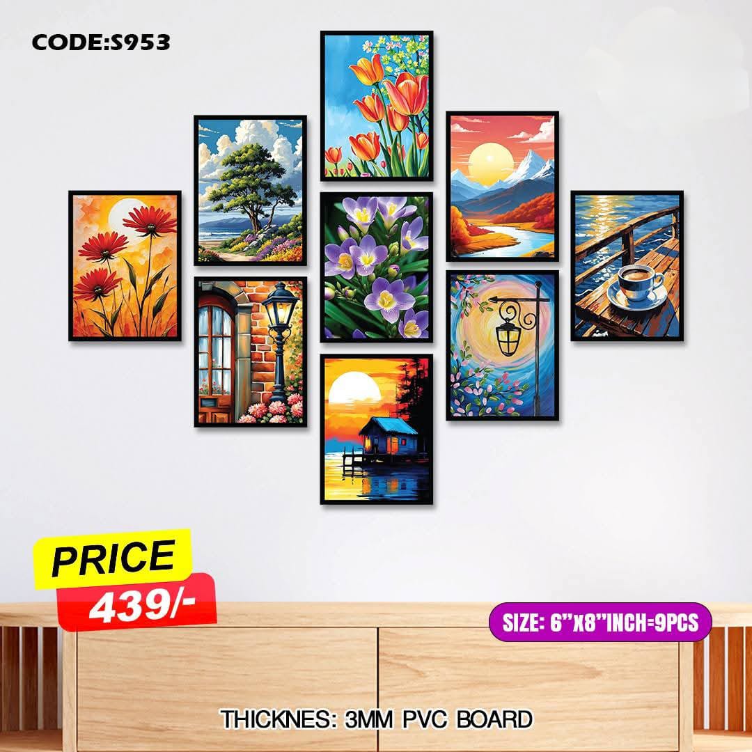 Picture of 9 pcs Most Unique Combo Wallboard set for Home Decoration. Wall Decoration for Home