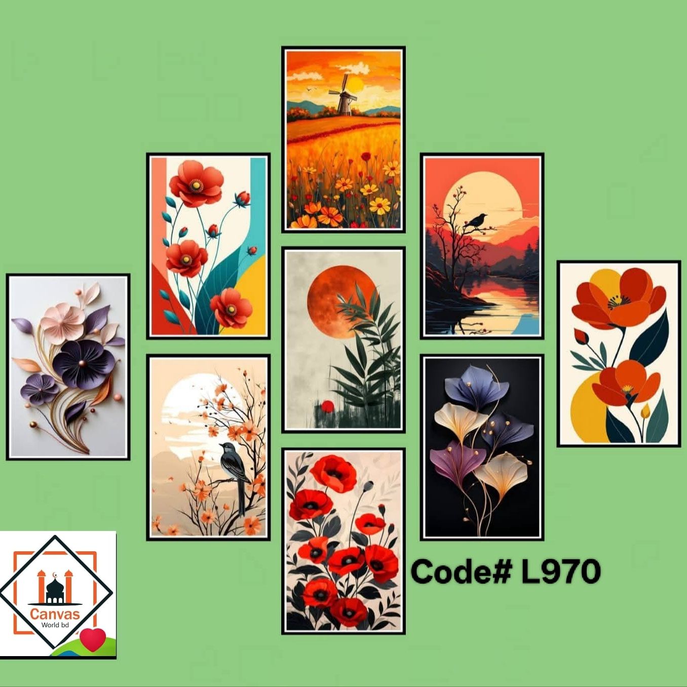 Picture of Premium PVC & HD Sticker Wallmate Set – 9pcs Combo