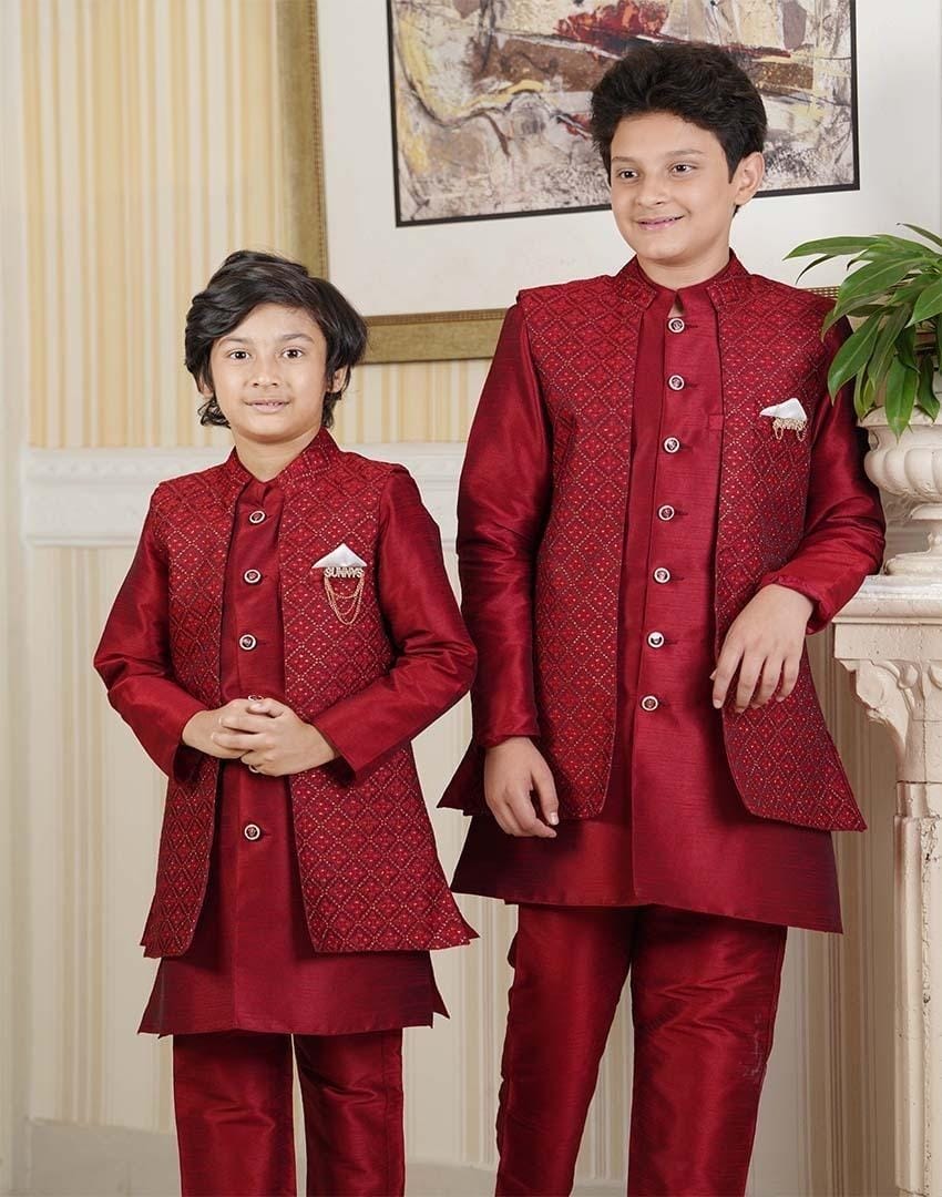 Picture of Indian Safura & Surati Jackurd Fabric Sherwani Set-3 - Qty-1