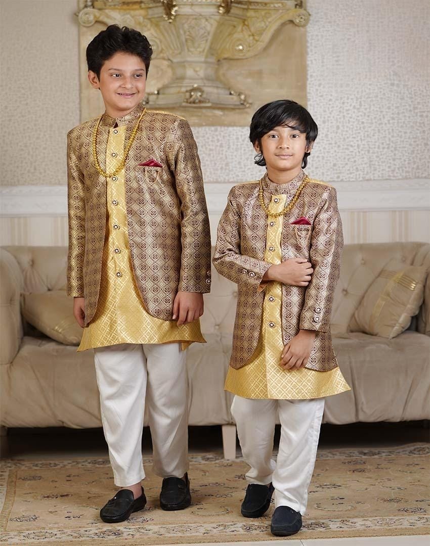 Picture of Indian Safura & Surati Jackurd Fabric Sherwani Set-4 - Qty-1