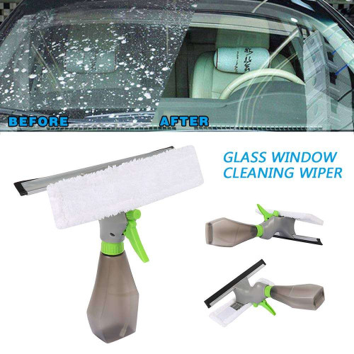 Picture of Sunshine 3-in-1 Car Window Cleaning Kit Including Squeegee Microfiber Scrubber Silicone Water Bottle with Plastic Spray Head