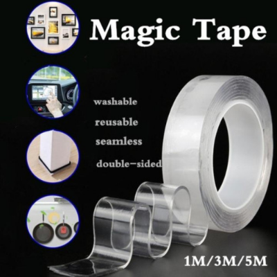 Picture of Product details of M-Nano Magic Double Side Adhesive Tape 2CM/3CM Wide Reusable Clear Waterproof Anti-Slip Traceless Sticky Gel Pad Strips Grip for Car Home Office Supplies
