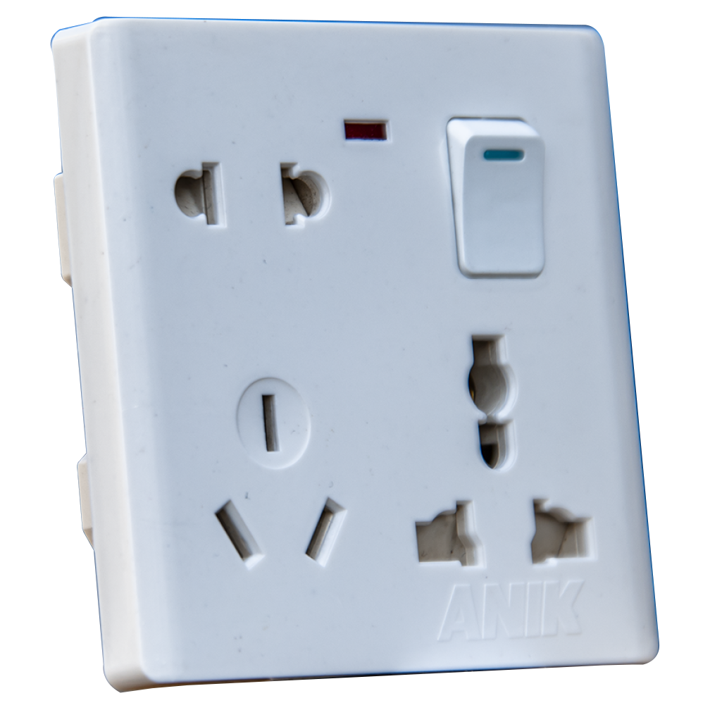 Picture of Electrical multi socket, wall sockets/multi 6 pin plug socket with switch