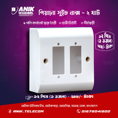 Picture of 2 Hole Piano Switch Box, Piano Hole Box, Piano Ghat Boks