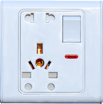 Picture of Electrical multi socket, wall sockets/multi 10 pin plug socket with switch