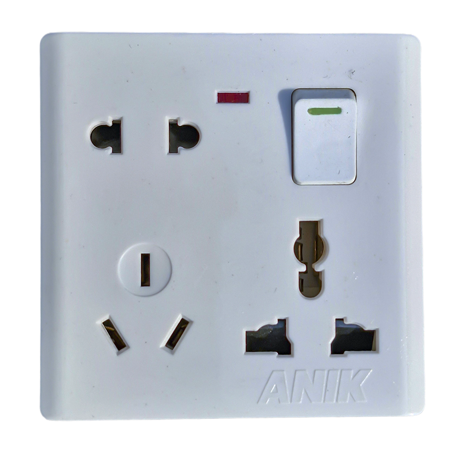Picture of Electrical multi socket, wall sockets/multi 8 pin plug socket with switch