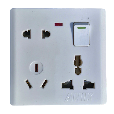 Picture of Electrical multi socket, wall sockets/multi 8 pin plug socket with switch