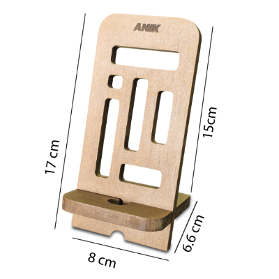 Picture of Anik MDF Wooden Mobile Stand, Phone Desk Stand Wood for Office & Home, Eco-Friendly, Handmade Wooden Cell Phone Stand, Portable Phone Holder, Gift for Students & Professionals