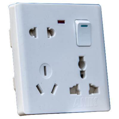 Picture of Combined Socket, Electrical multi socket, wall sockets/multi 8 pin plug socket with switch