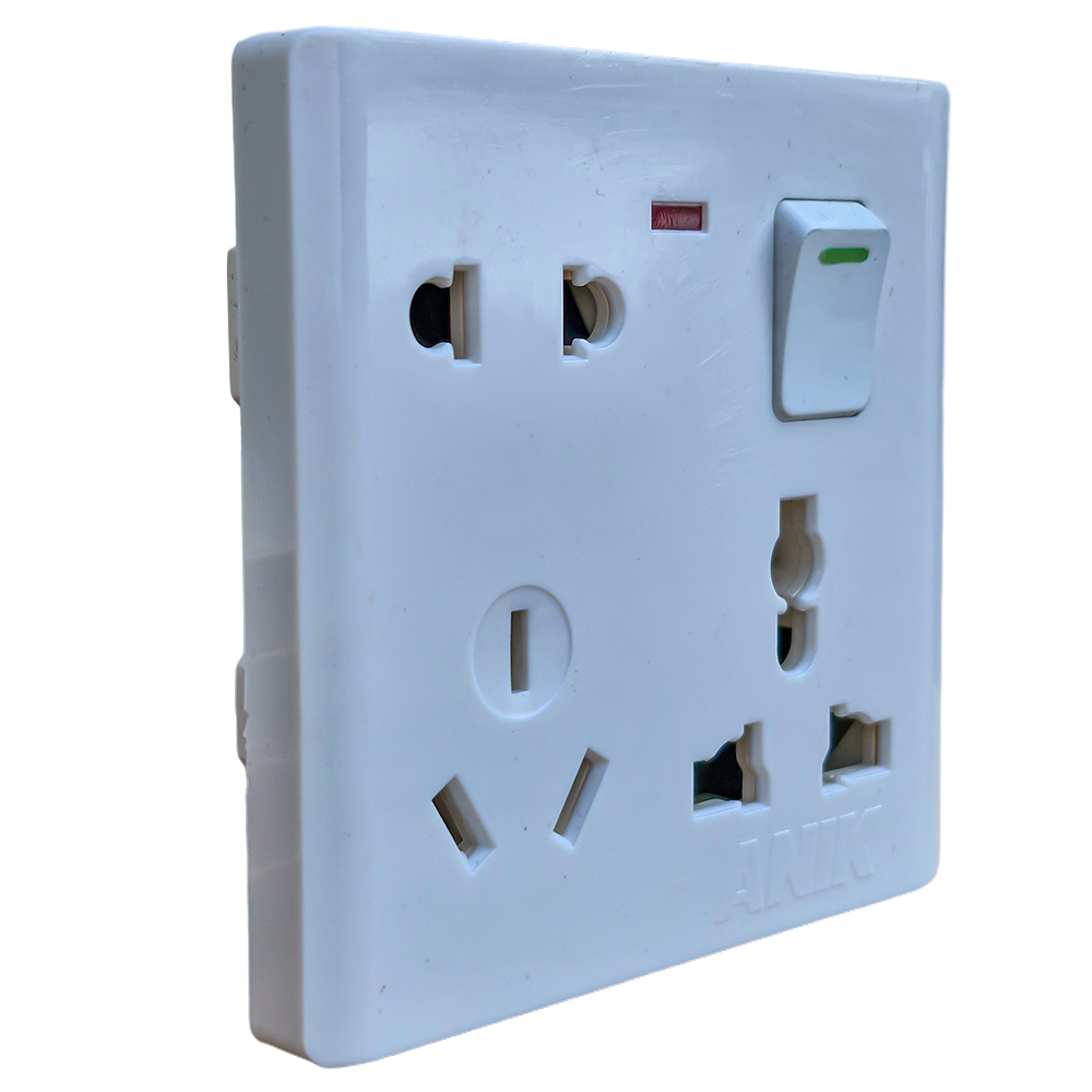Picture of Combined Socket, Electrical multi socket, wall sockets/multi 8 pin plug socket with switch, Bundle offer - 100 pcs