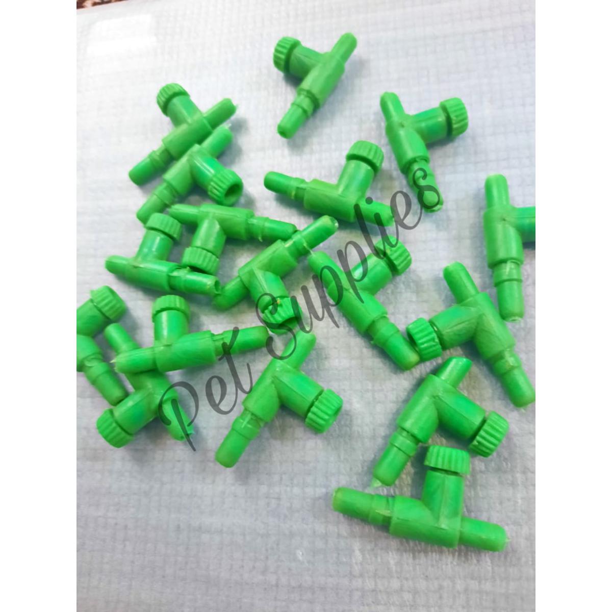 Picture of 50 pcs (টি-চাবি) T-Shape Controller (Whole Sell Rate) Aquarium Airline Tubing Pipe Tube Adjustable Connector Pump Flow Control Valves Switch Tap Hose Trachea 4.0mm Air Tube টিচাবি