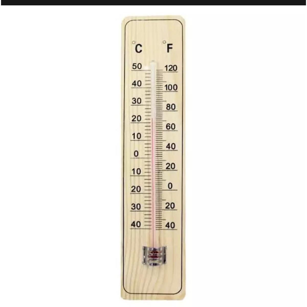 Picture of Wooden thermometer isolated on white background Wood 1pcs