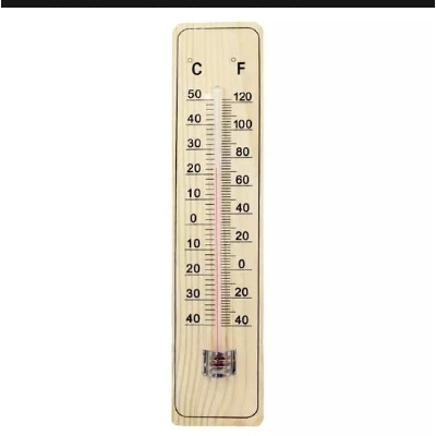 Picture of Wooden thermometer isolated on white background Wood 1pcs