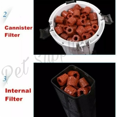 Picture of Red Ceramic Ring Filter Media for Aquarium 100g