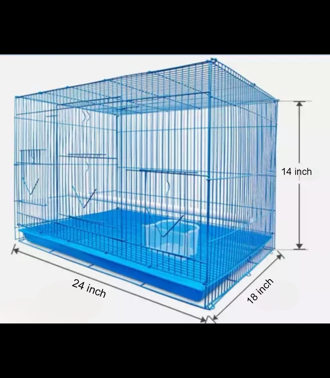 Picture of Large Squares Of Bangladeshi Premium Metal Bird Cage (2023) Size: 25 "× 19" Including All Accessories  Cash On Delivery Available