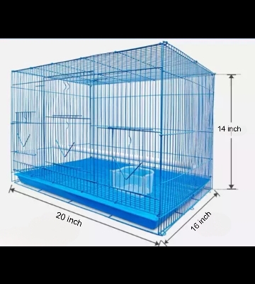 Picture of Large Squares Of Bangladeshi Premium Metal Bird Cage (2023) Size: 25 "× 19" Including All Accessories  Cash On Delivery Available