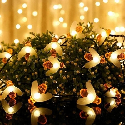 Picture of Bee Shape Fairy Decorative Lights Golden String Fairy Lights Christmas Decoration Wedding Festival Party Colourful Led Lights Cables - Fairy Lights