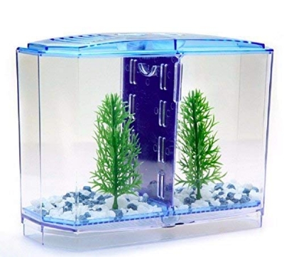 Picture of Acrylic Small Mini Fish Betta Double House Fish Breeding Box Tank Hatchery Incubator Aquarium Isolation Box for Baby Shrimp Guppy Aquarium Tank  (1 L)