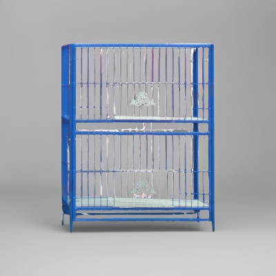 Picture of 2 Floor Nut System Folding Cage Made by 13no. Wire With plastic coded on China Model Pigeon Cage Each Floor Size Length 24"× Width 24" × Height 18 "  Cash On Delivery Available