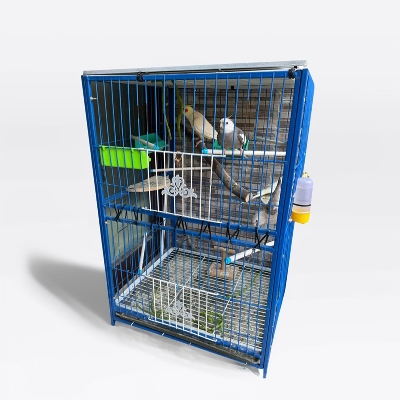 Picture of 2 Floor Nut System Folding Cage Made by 13no. Wire With plastic coded on China Model Pigeon Cage Each Floor Size Length 24"× Width 24" × Height 18 "  Cash On Delivery Available