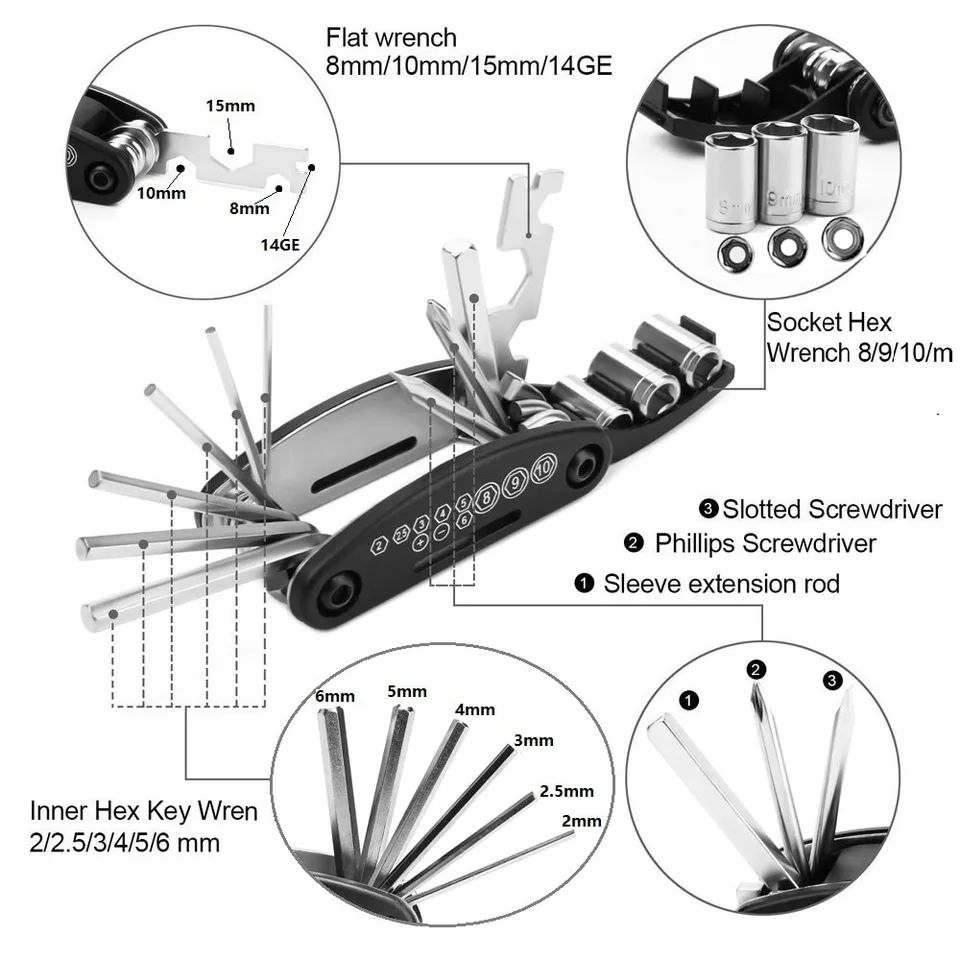 Picture of 16 in 1 Bicycle Multifunctional Tools