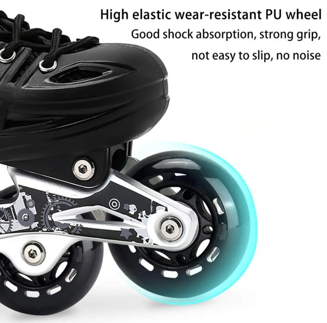 Picture of 8 Pack Inline Skate Wheels, Indoor/Outdoor Roller Skate Wheels, Roller Blade Replacement Wheels with Bearing 64mm