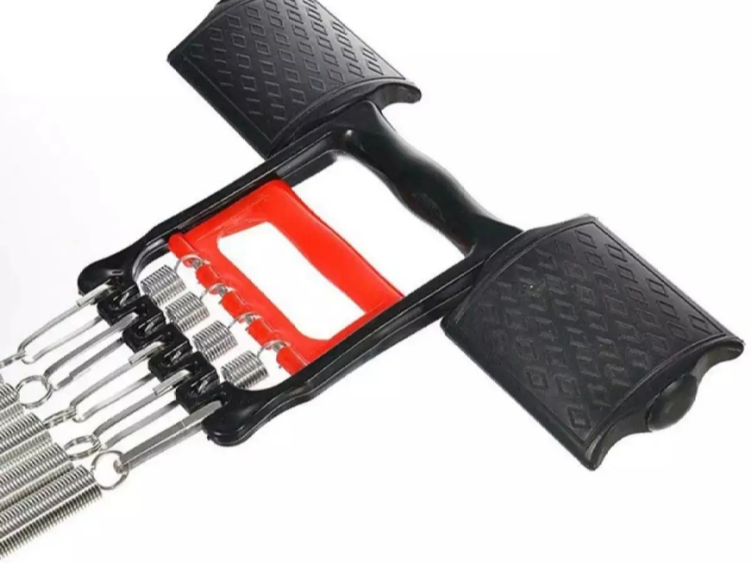 Picture of 3 in 1 Chest Expander Spring for Men Inbuilt Hand Gripper Cum Tummy Trimmer Exerciser with 5 Detachable Springs for Home Mini Gym
