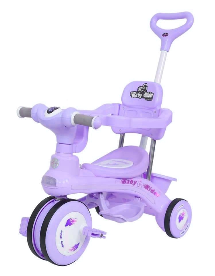Picture of Baybee Kids Push Parent Control Handle Tricycle Cruiser Pedal Go Kart Racing Ride On Toy Car For Baby With Curved Seat Baby Tricycle Kid'S Trike/Bicycle Children Tricycle For Boys & Girls Age 0-4 Years(Red)