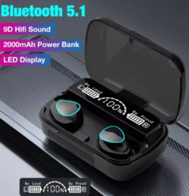 Picture of HOCO M10 Bluetooth 5.1 Wireless Headphones, TWS Audio Device, 2200mAh, Stereo, Sport, Waterproof, with Microphone