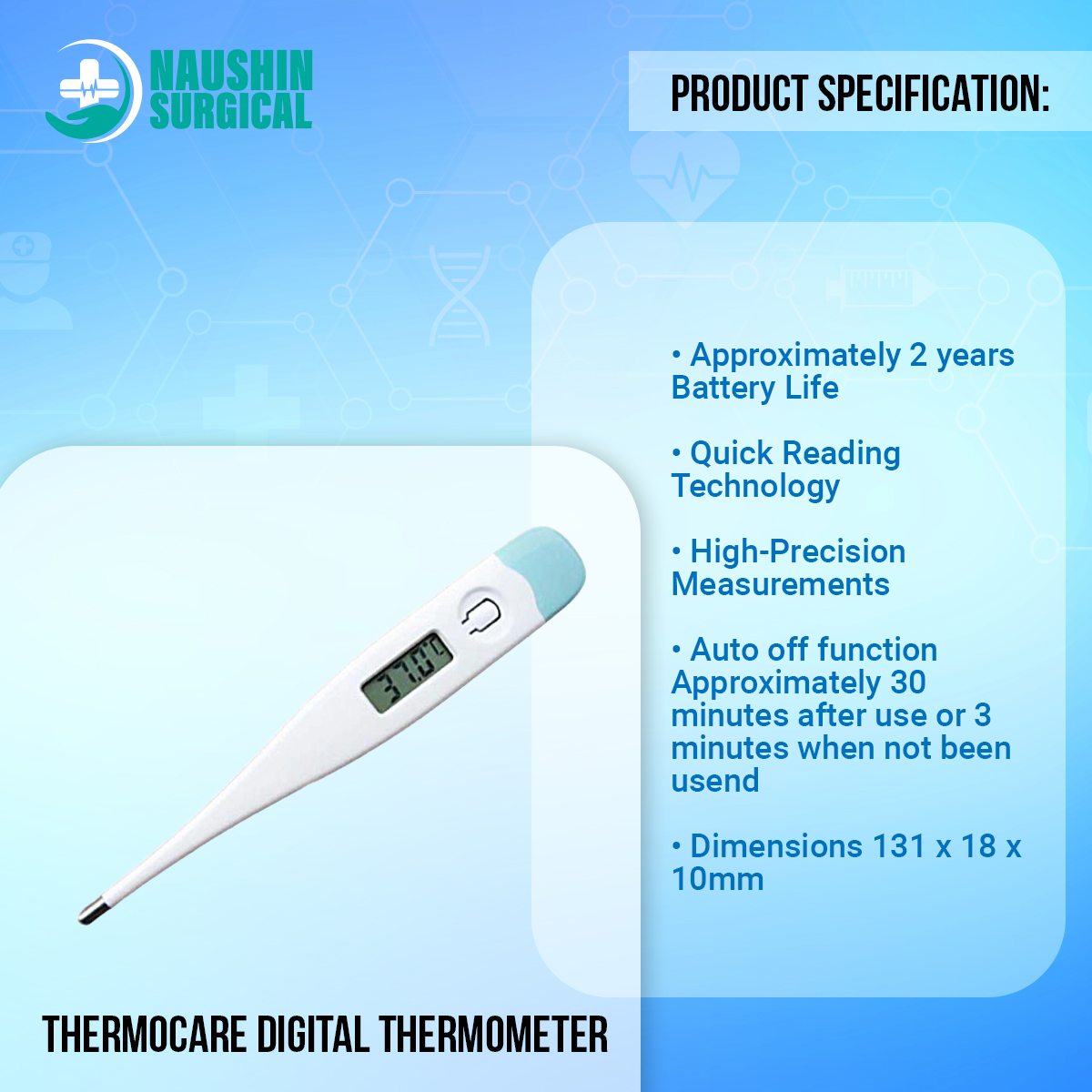 Picture of Thermocare Digital Thermometer (Medical Equipment, thermometer, health Care, digital thermometer
